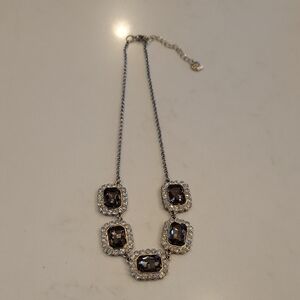 Free With Purchase Elegant Silver and Champagne Stone Necklace